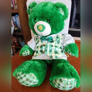 Build-a-Bear St Patrick's Day Green Plush, BowTie Vest and Embroidered Shamrock